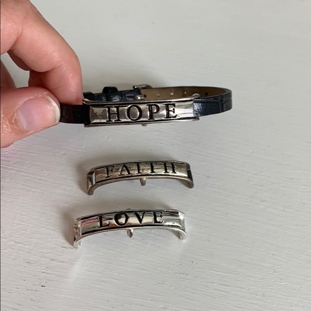 Faith Hope Love Genuine leather bracelet